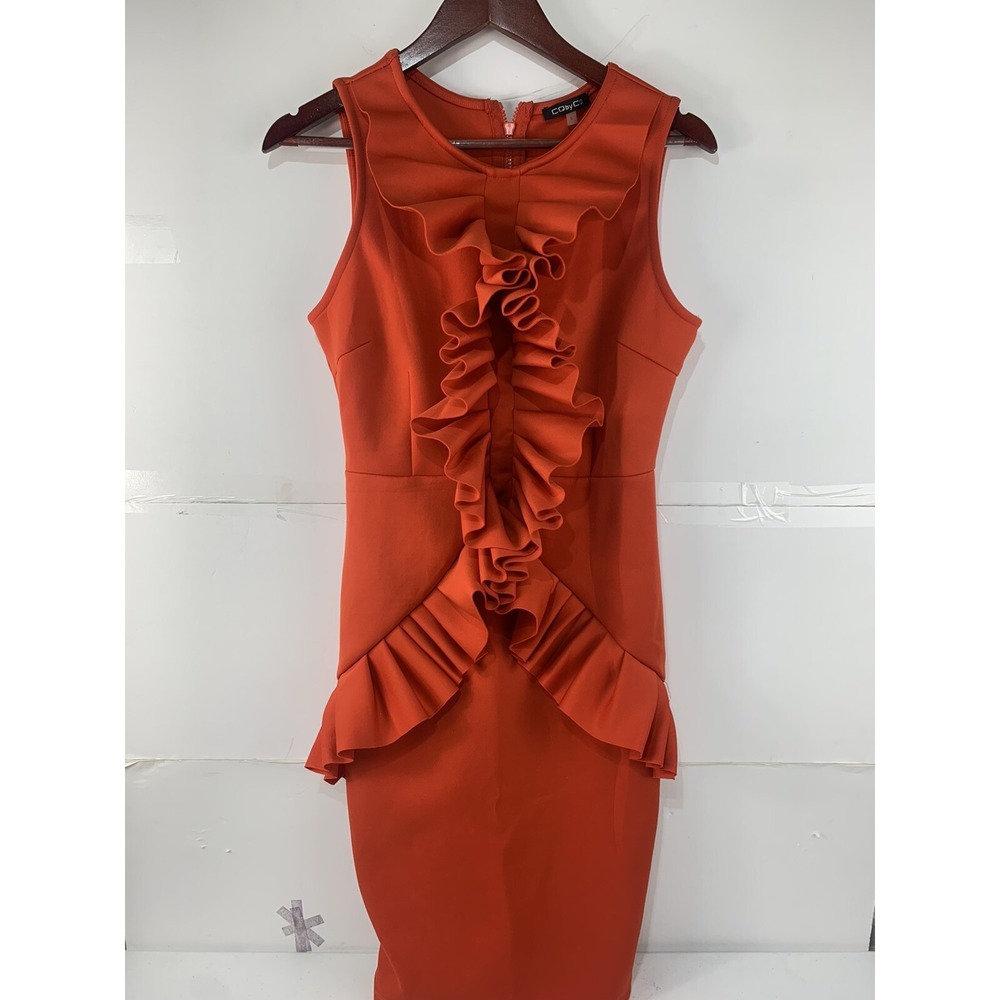 CQ by CQ Womens Small Orange Sleeveless‎ Fitten Dress